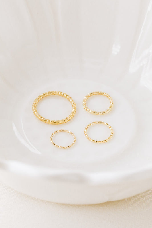 Diamond Cut Helix Hoop - Tiny Cartilage Earring - Endless Ring Hoops