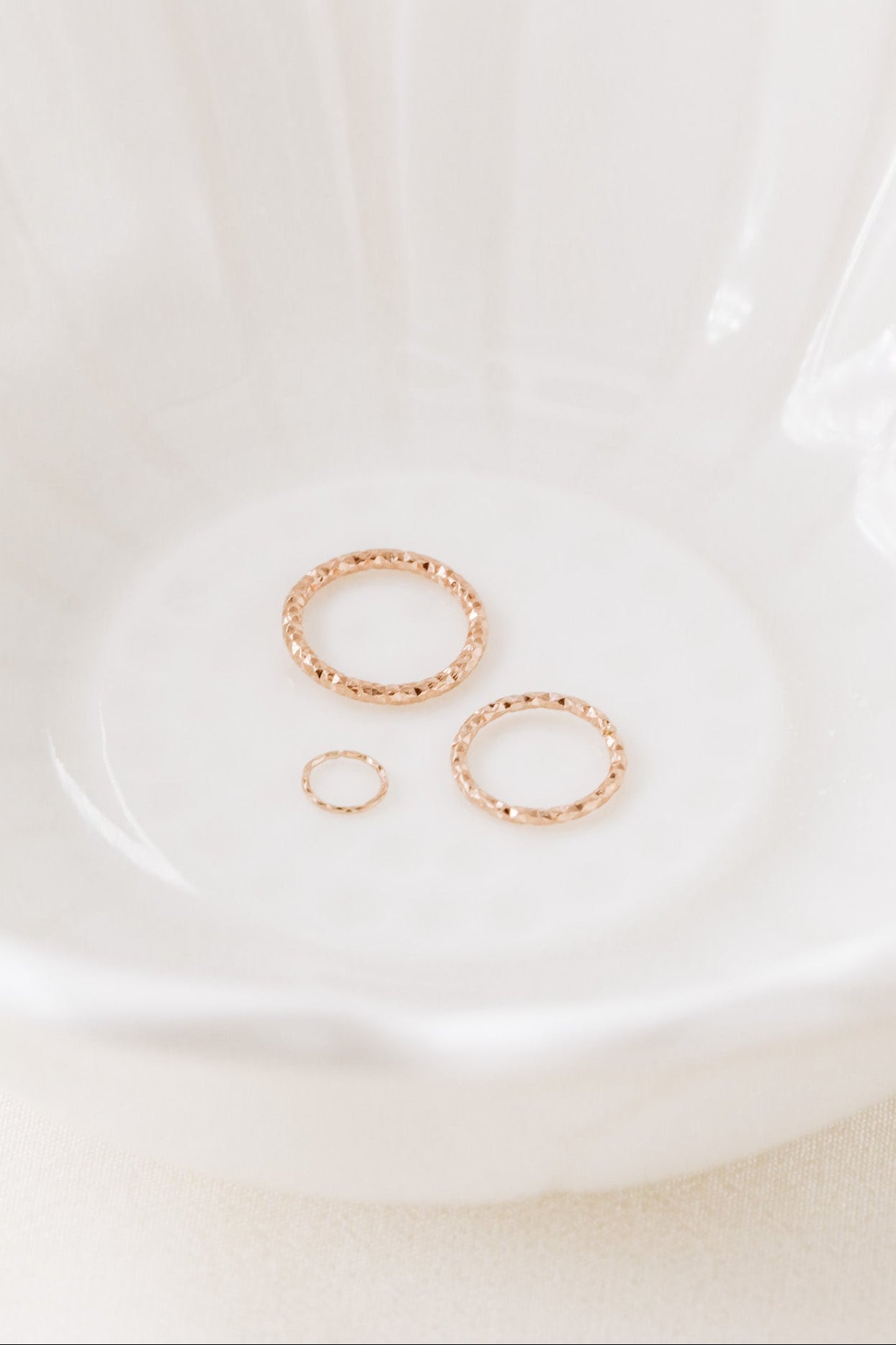 Diamond Cut Helix Hoop - Tiny Cartilage Earring - Endless Ring Hoops