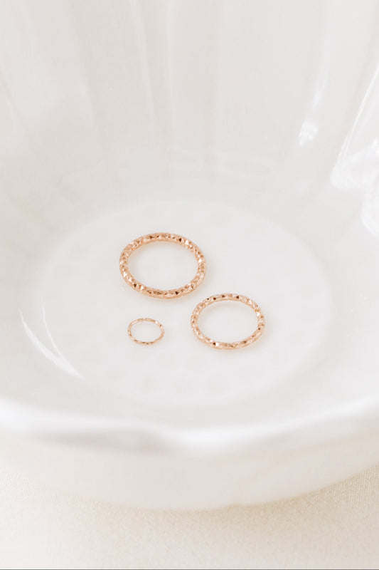 Diamond Cut Helix Hoop - Tiny Cartilage Earring - Endless Ring Hoops