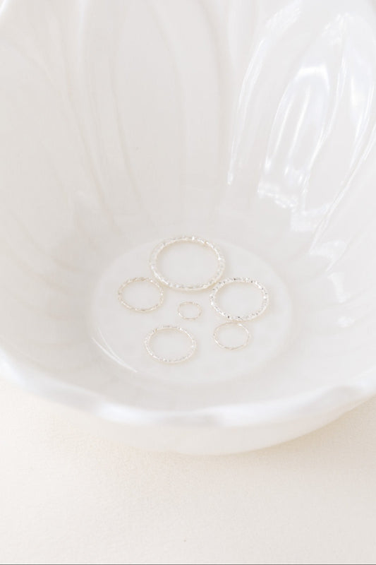 Diamond Cut Helix Hoop - Tiny Cartilage Earring - Endless Ring Hoops