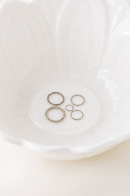 Diamond Cut Helix Hoop - Tiny Cartilage Earring - Endless Ring Hoops