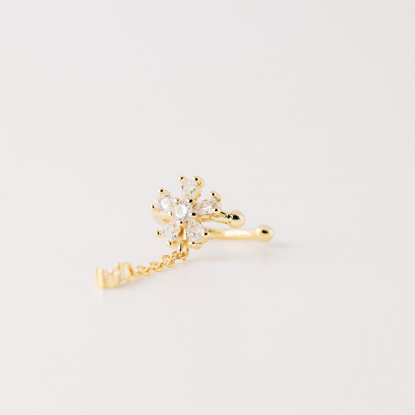 CZ Flower Conch Ear Cuff