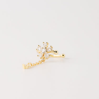 CZ Flower Conch Ear Cuff