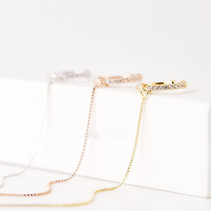 Ear cuff with chain • Dainty gold ear cuff • Huggie ear cuff • Minimalist gold ear cuff • Fake huggie earrings • Non pierce Tiny ear cuff