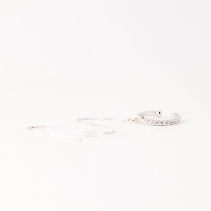 Ear cuff with chain • Dainty gold ear cuff • Huggie ear cuff • Minimalist gold ear cuff • Fake huggie earrings • Non pierce Tiny ear cuff