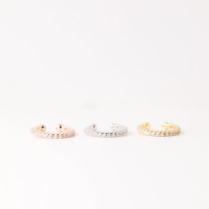 CZ Stone Ear Cuff • No Piercing is Needed • Gold, Silver, Rose Gold • BYSDMJEWELS