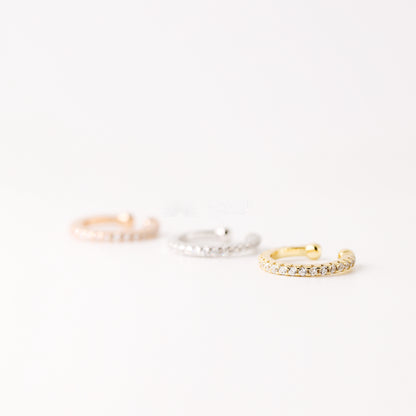 CZ Stone Ear Cuff • No Piercing is Needed • Gold, Silver, Rose Gold • BYSDMJEWELS