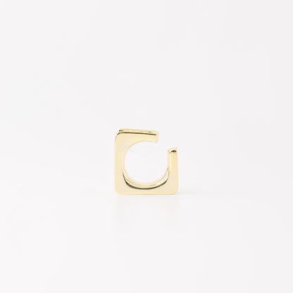Square Large Band Ear Cuff • No Piercing is Needed • Gold, Silver