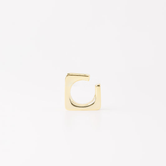 Square Large Band Ear Cuff • No Piercing is Needed • Gold, Silver