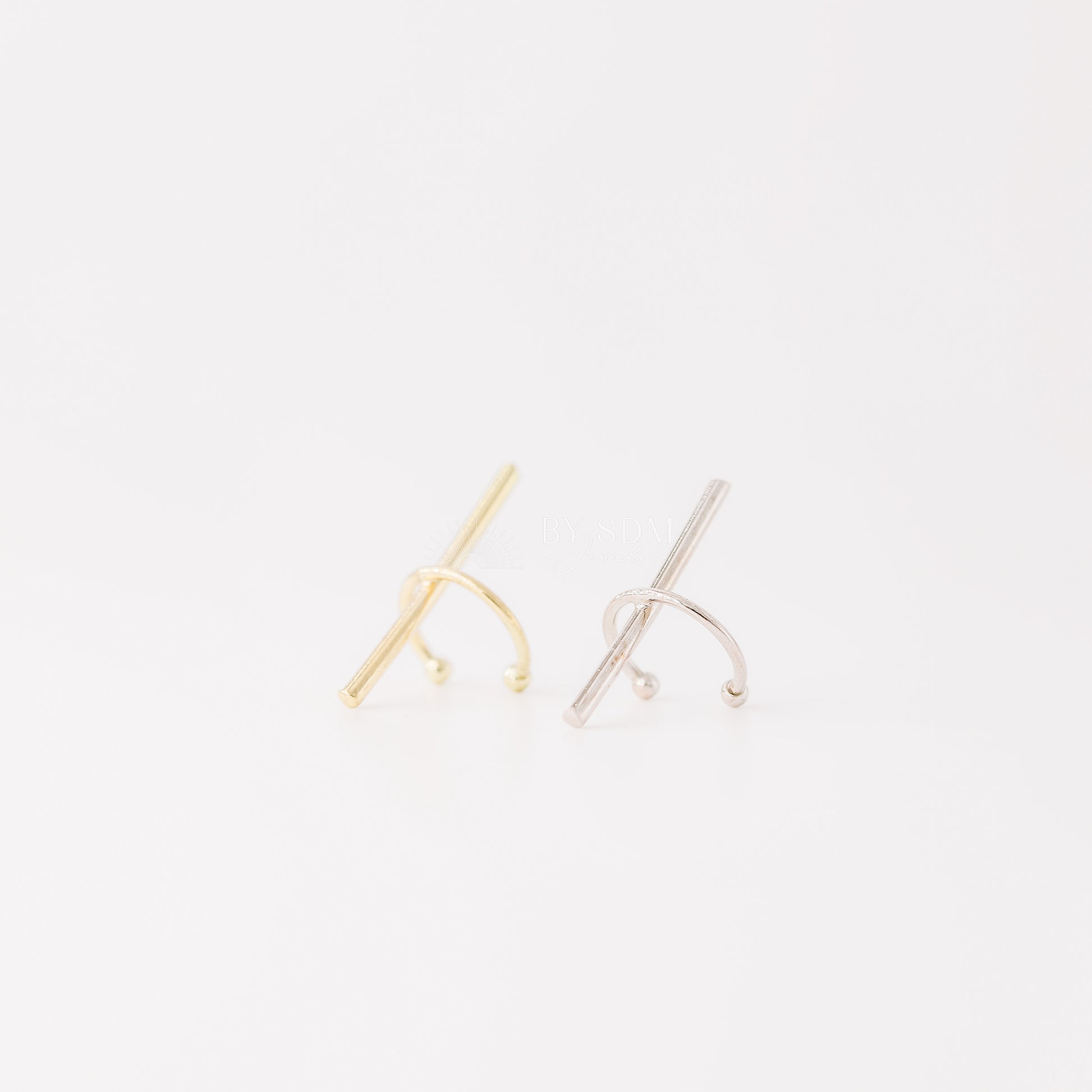 Gold Ear Cuff • Cartilage Ear Bar • No Pierce Ear Cuff • Ear Climber Bar • Cartilage Ear Cuff • Silver Ear Bar • Conch Minimalist Ear Cuff