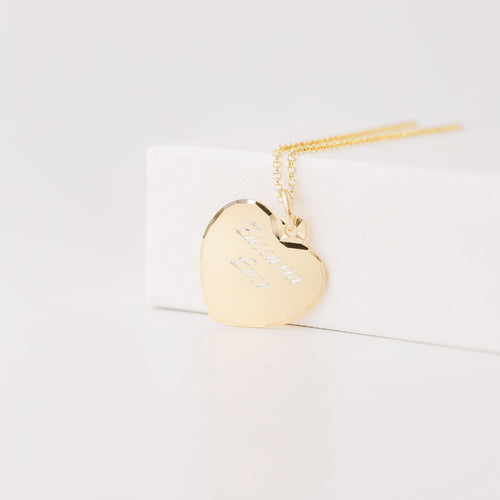 Gold Heart Necklace, Heart Name Necklace, Love Necklace, Minimalist Heart Necklace, Mothers Day Gift, Lover Gift BYSDMJEWELS