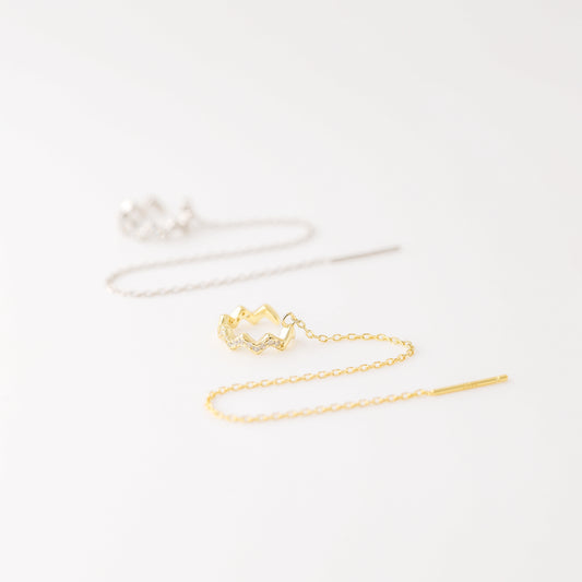 CZ chain Ear Cuff • Only One Ear Lobe Piercing is Needed • Gold, Silver • BYSDMJEWELS