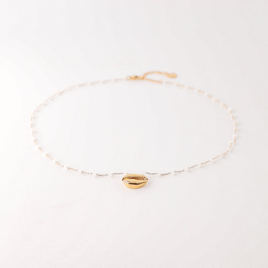 Cowrie Shell Necklace • Silver Shell Necklace • Cowrie Shell Choker • Cowrie Shell Jewelry • Simple Cowrie Shell Necklace • BYSDMJEWELS