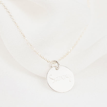 Personalized Necklace Disc Necklace Engraved Custom Name Coin Necklace Gift for Her Best Friends Gift Gift For Mom Disc Necklace Name Jewels