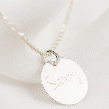 Personalized Necklace Disc Necklace Engraved Custom Name Coin Necklace Gift for Her Best Friends Gift Gift For Mom Disc Necklace Name Jewels