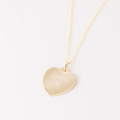 Custom Heart Name Necklace – Engraved Pendant in Sterling Silver, Gold or Rose Gold – Meaningful Gift for Mom, Wife, or Loved One