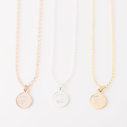 Personalized Sterling Silver Tag Name Necklace: Custom Initial Charm