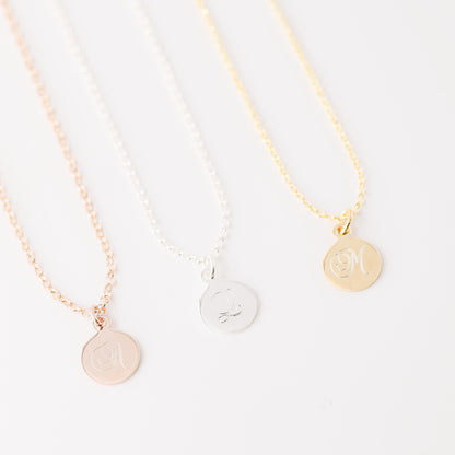 Personalized Sterling Silver Tag Name Necklace: Custom Initial Charm