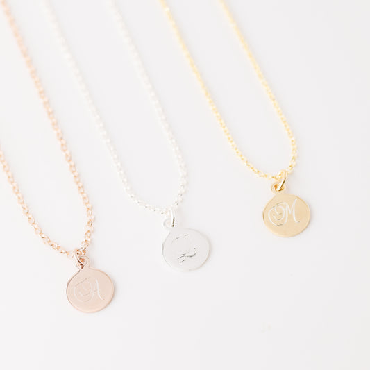 Personalized Sterling Silver Tag Name Necklace: Custom Initial Charm