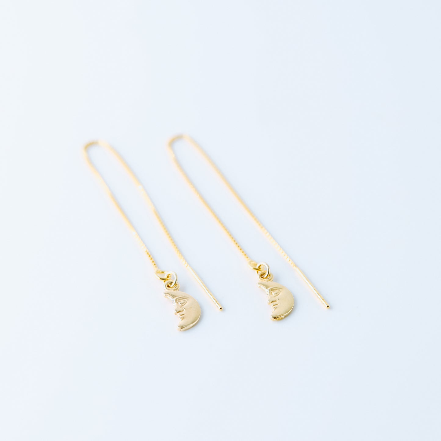 Tiny Moon Ear Threader, Silver, Gold, Rose Gold BYSDMJEWELS