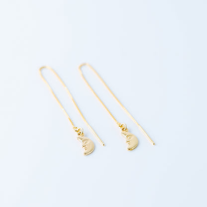 Tiny Moon Ear Threader, Silver, Gold, Rose Gold BYSDMJEWELS