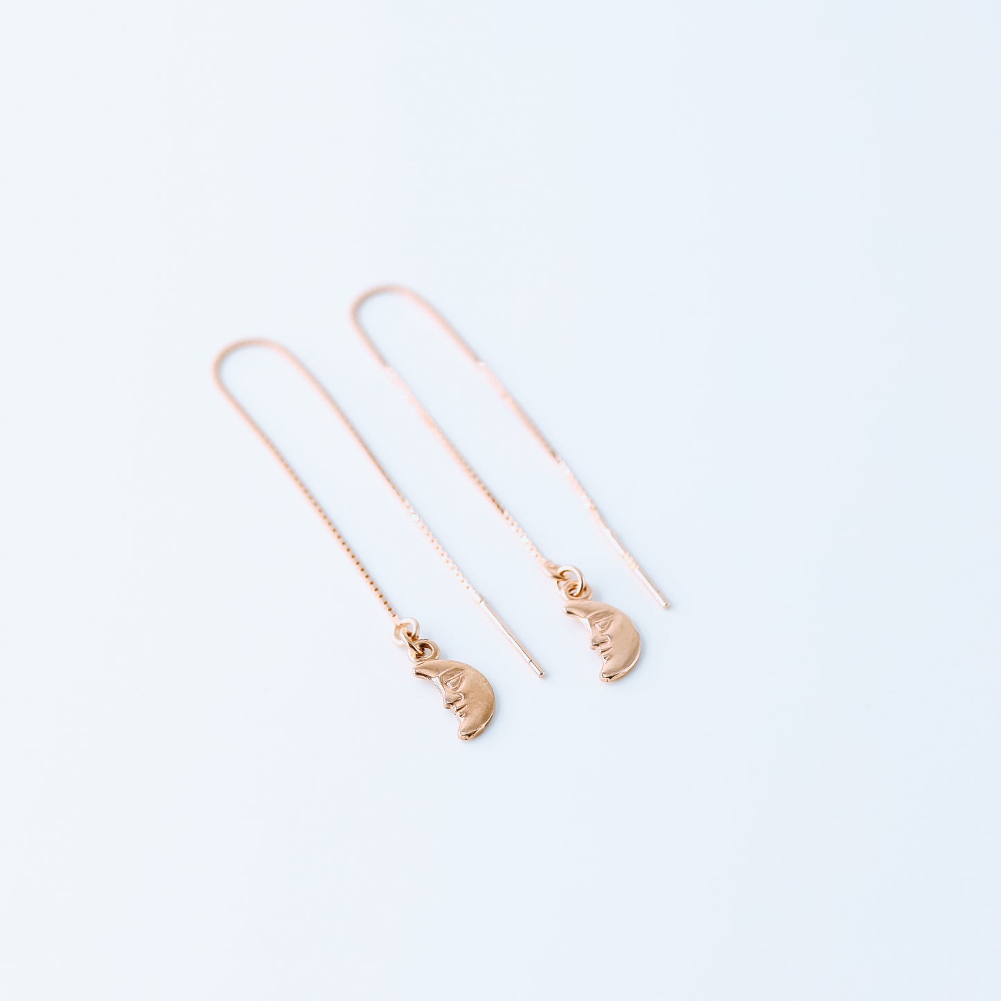 Tiny Moon Ear Threader, Silver, Gold, Rose Gold BYSDMJEWELS