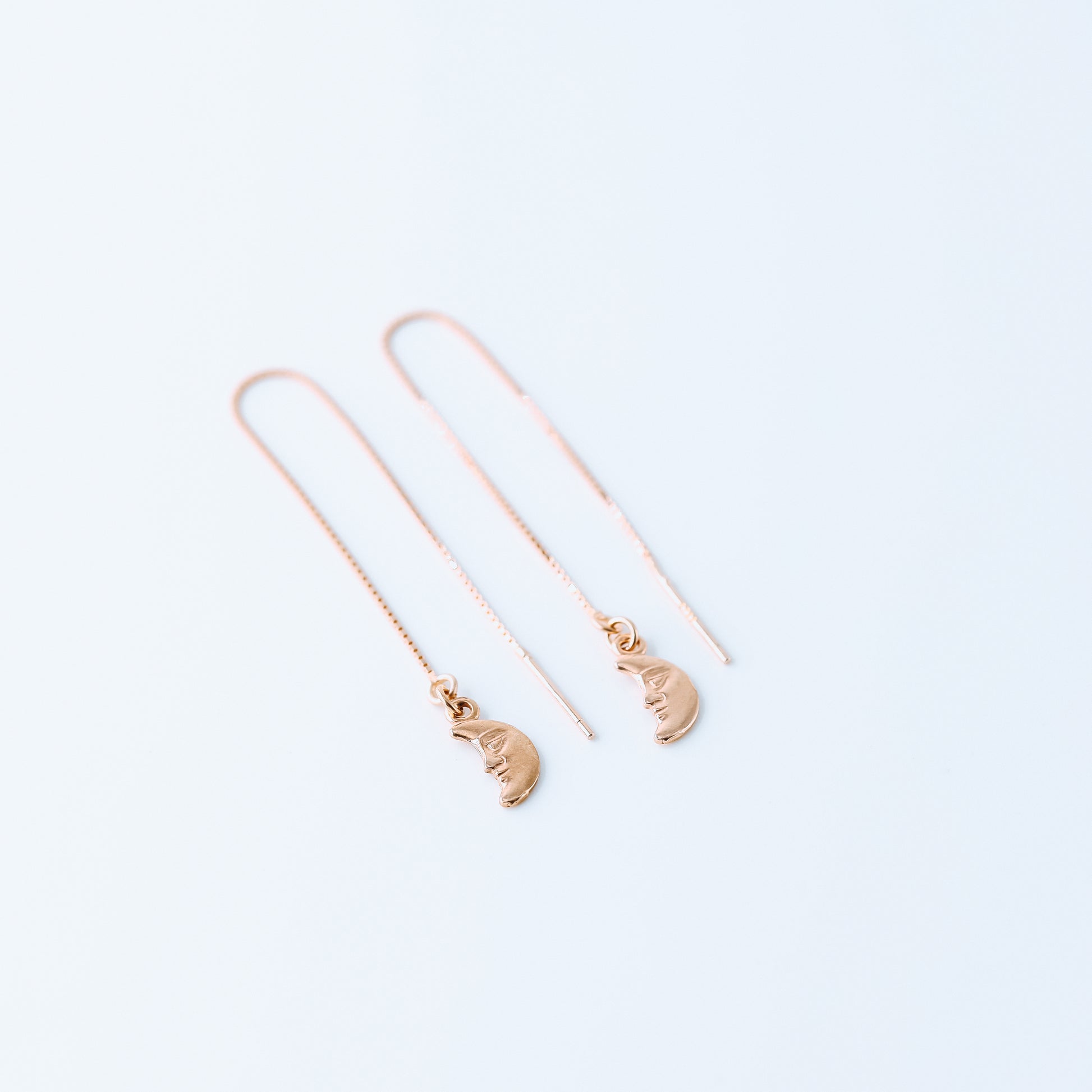 Tiny Moon Ear Threader, Silver, Gold, Rose Gold BYSDMJEWELS