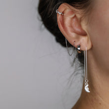 Load image into Gallery viewer, Tiny Moon Ear Threader, Silver, Gold, Rose Gold BYSDMJEWELS

