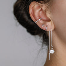 Load image into Gallery viewer, Tiny Sun Ear Threader, Silver, Gold, Rose Gold BYSDMJEWELS
