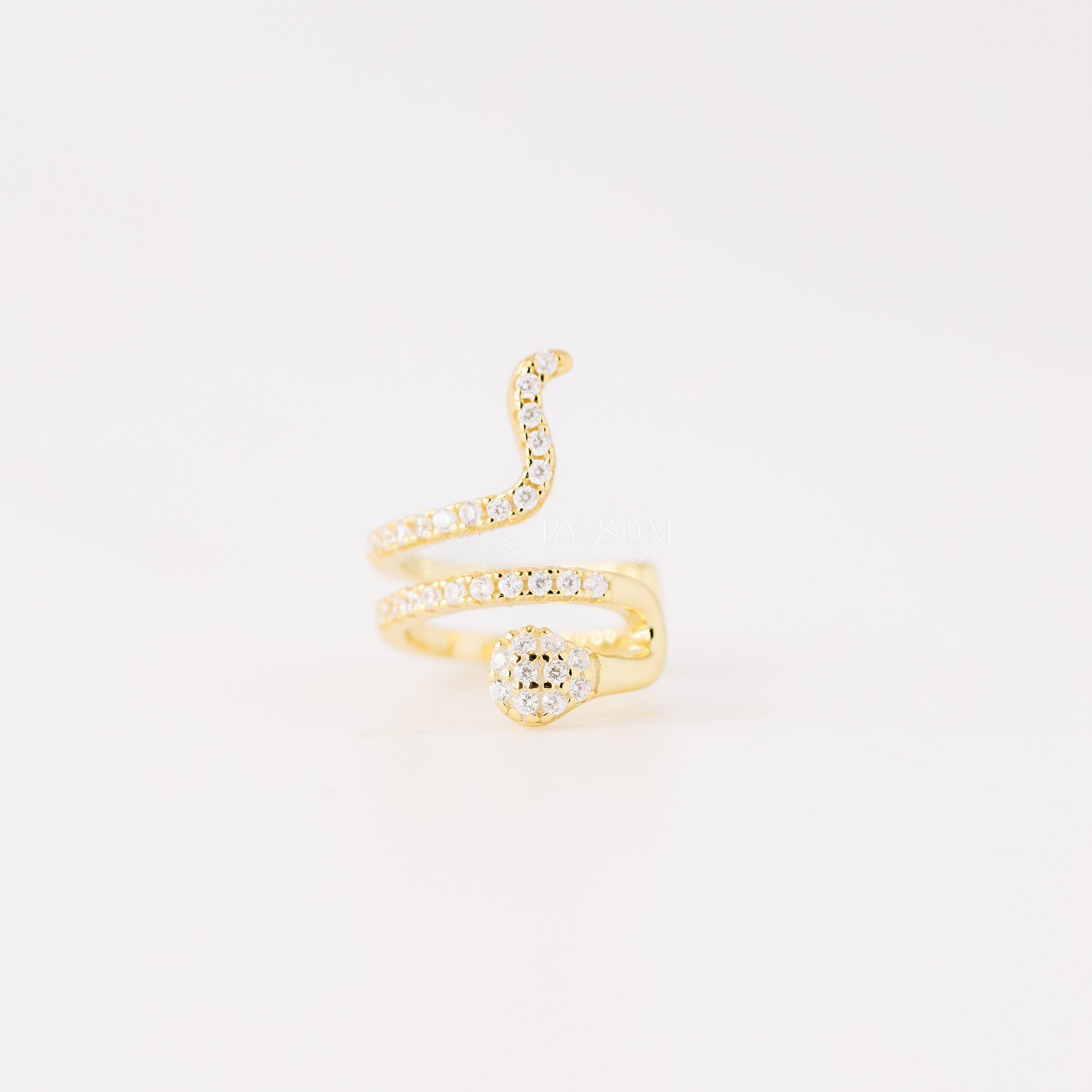 Snake Conch Ear Cuff Earring, Cz Serpent Ear Cuff, Silver, Gold, BYSDMJEWELS