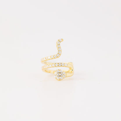 Snake Conch Ear Cuff Earring, Cz Serpent Ear Cuff, Silver, Gold, BYSDMJEWELS