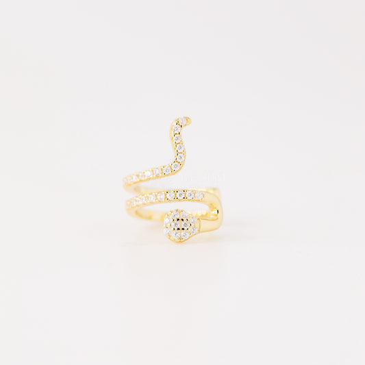 Snake Conch Ear Cuff Earring, Cz Serpent Ear Cuff, Silver, Gold, BYSDMJEWELS