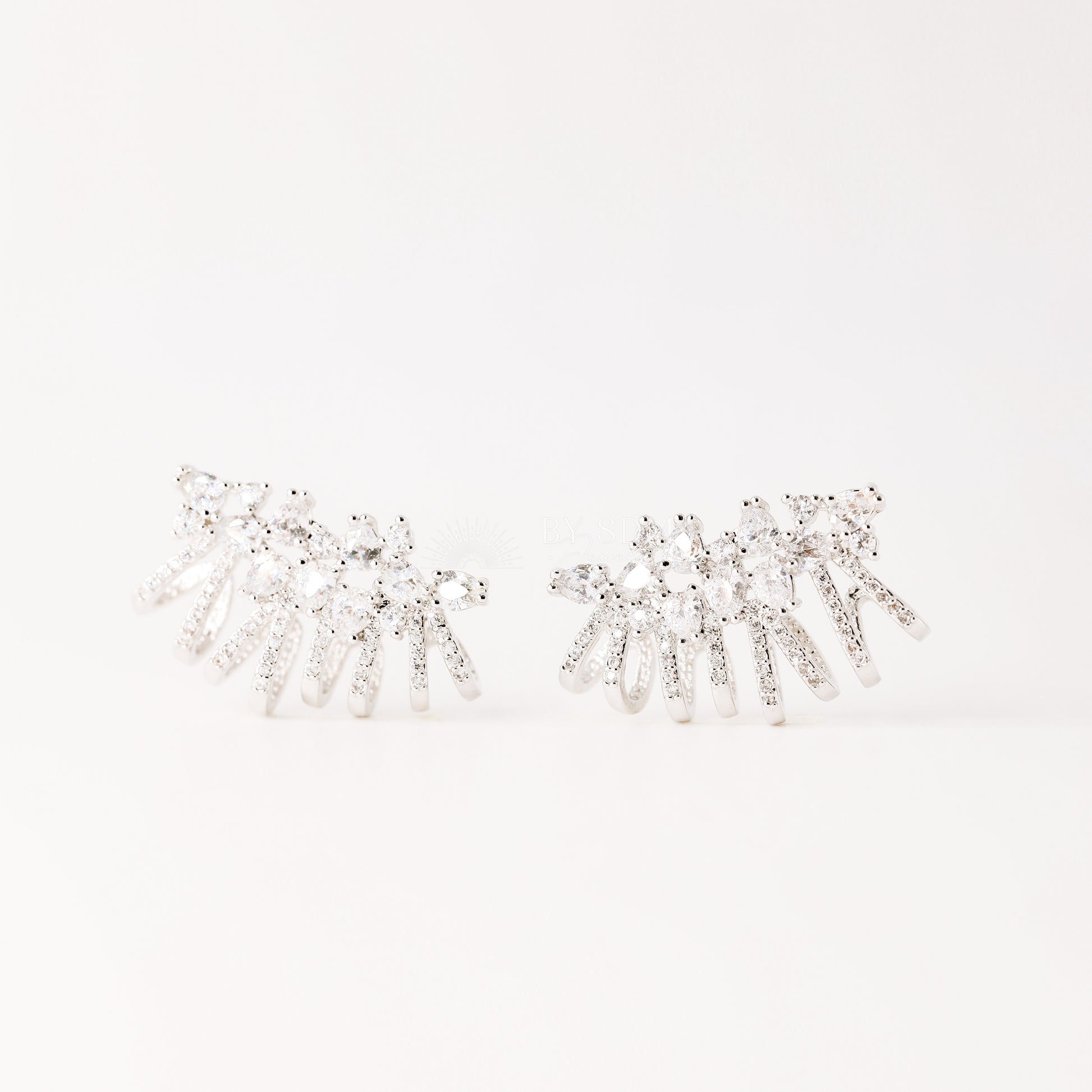 Wedding Earrings • Stud Earrings • Bridal Jewelry • Crystal Earrings • Silver Earrings • BYSDMJEWELS