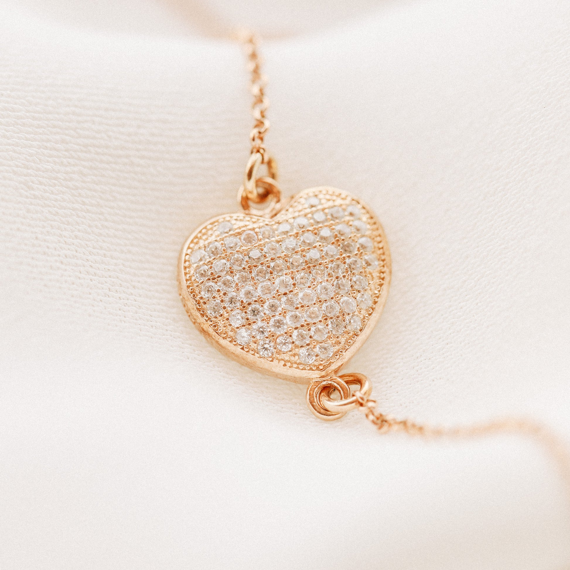 Love Heart Pave Bracelet • 925 Sterling Silver • BYSDMJEWELS