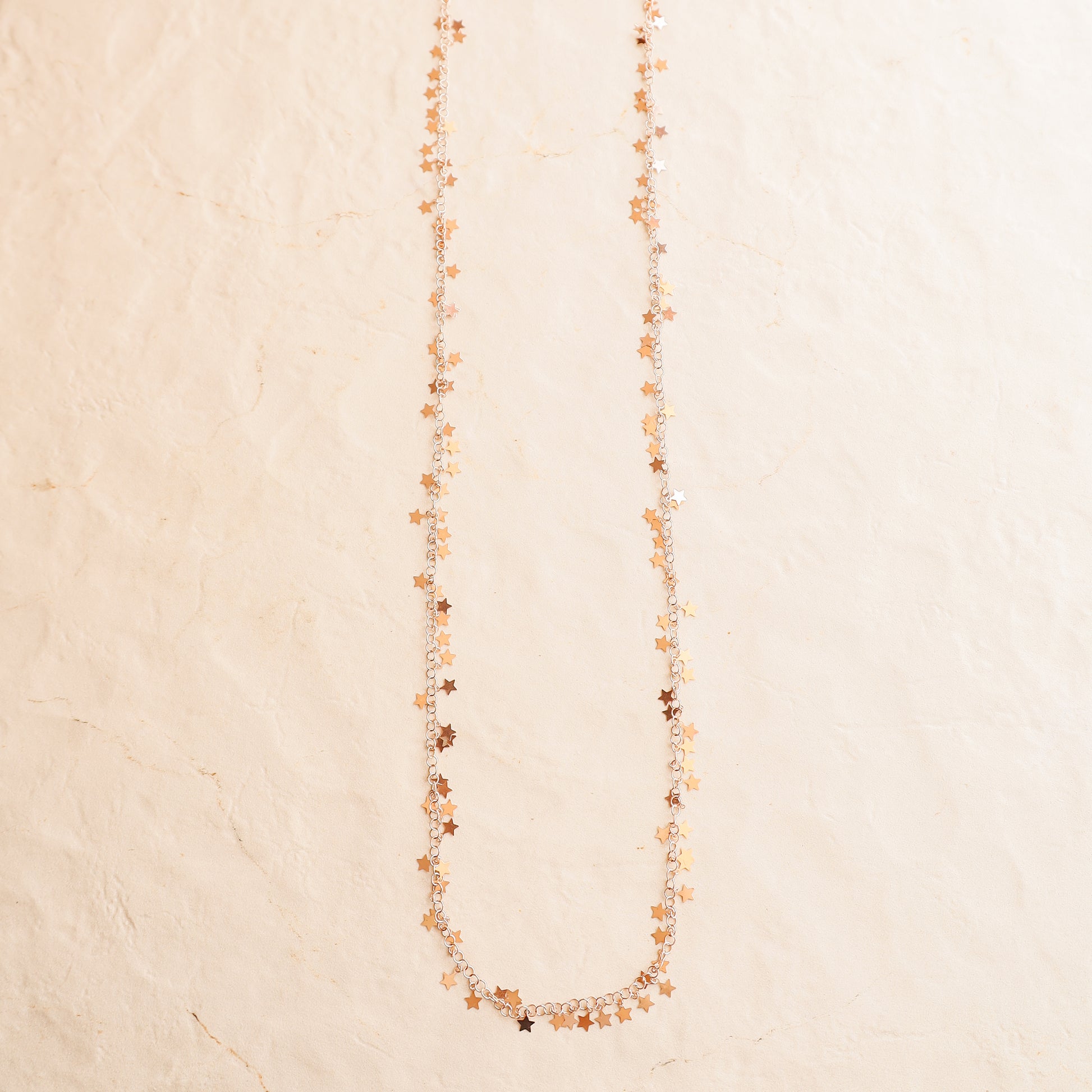 Rose Gold Star Necklace, Dangle Stars Necklace, Celestial Jewelry, Star Drop Necklace 925 Sterling Silver, Layered Necklace, Dainty Necklace