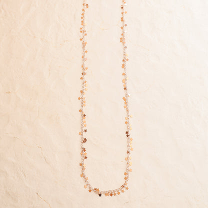 Rose Gold Star Necklace, Dangle Stars Necklace, Celestial Jewelry, Star Drop Necklace 925 Sterling Silver, Layered Necklace, Dainty Necklace