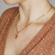Load image into Gallery viewer, Lucky Horn Necklace • Italian Horn Necklace • Red Horn • Italy Luckycharm Cornicello • Cornetto Necklace • BYSDMJEWELS
