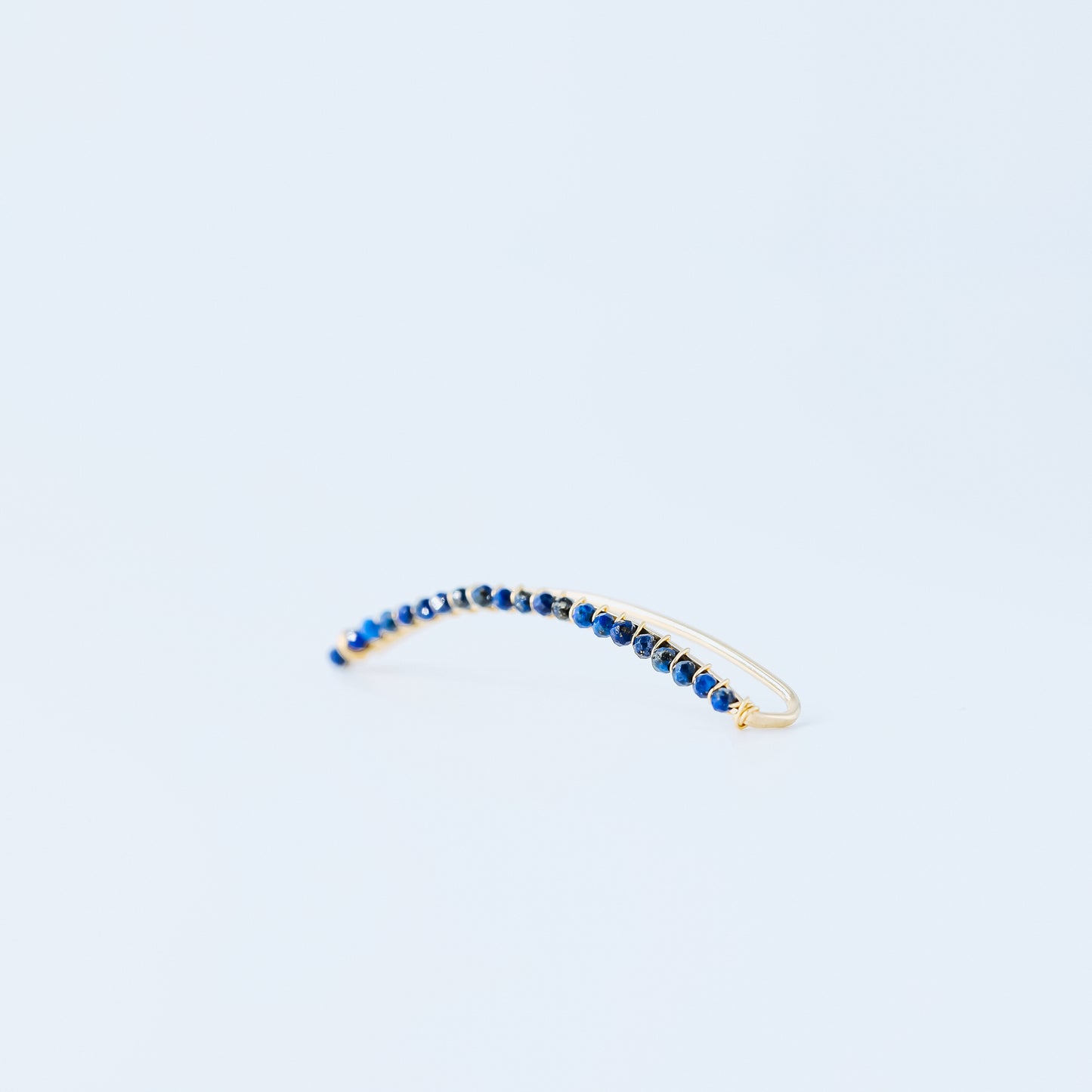 Lapis lazuli Beaded Ear Climber • Ear Crawler • Ear Cuff • Blue Ear Climber • Gold Filled Ear Climber • Lapis lazuli Earrings • BYSDMJEWELS