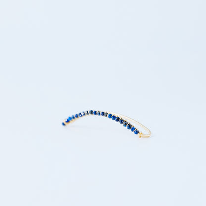 Lapis lazuli Beaded Ear Climber • Ear Crawler • Ear Cuff • Blue Ear Climber • Gold Filled Ear Climber • Lapis lazuli Earrings • BYSDMJEWELS