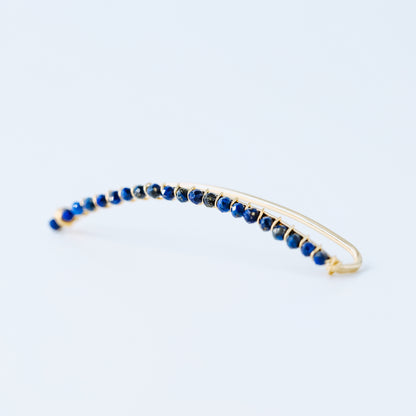 Lapis lazuli Beaded Ear Climber • Ear Crawler • Ear Cuff • Blue Ear Climber • Gold Filled Ear Climber • Lapis lazuli Earrings • BYSDMJEWELS