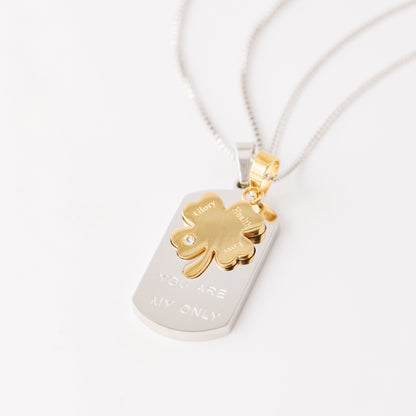 Friendship Necklace • Best Friend Necklace • Gift for Her • Best Friend Gift • BFF Gift • Matching Quatrefoil Necklace • BYSDMJEWELS