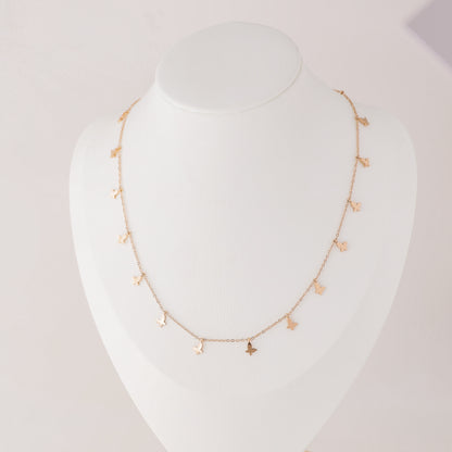 Indulge in the ethereal charm of our Butterflies Necklace! This dainty and minimal boho beaded necklace features delicate gold butterflies, creating a layered and feminine look. Perfect for adding a touch of bohemian flair to any outfit. Elevate your style with our Butterflies Necklace!