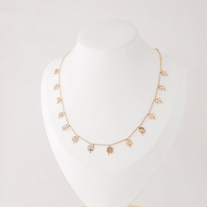 Shop the Four-Leaf Clover Station Necklace in durable stainless steel. Available in Silver, Gold, and Rose Gold. Tarnish-free & waterproof