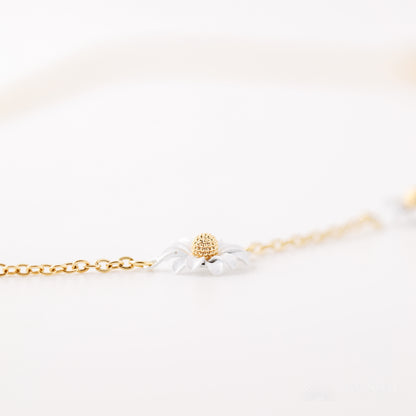 Station Daisy Necklace • Tiny Daisy Necklace • Sunflower Necklace • Daisy Charms • Small Daisy Necklace • Flower Necklace • BYSDMJEWELS