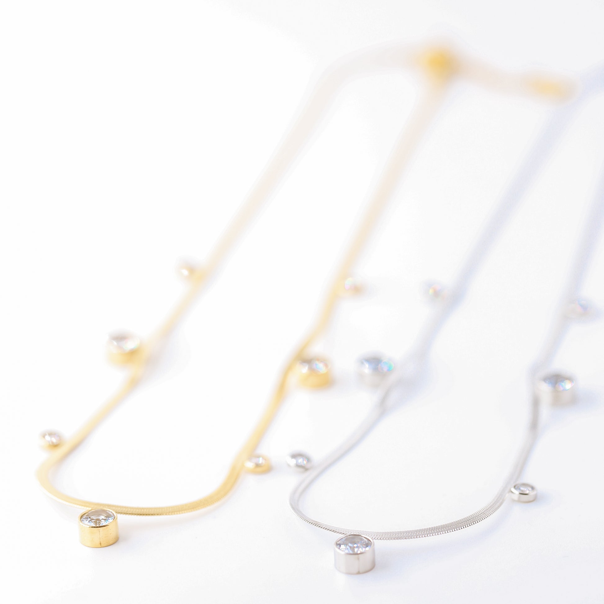 Gold Snake Chain Choker: Stainless Steel Herringbone Necklace