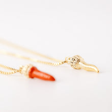 Load image into Gallery viewer, Lucky Horn Necklace • Italian Horn Necklace • Red Horn • Italy Luckycharm Cornicello • Cornetto Necklace • BYSDMJEWELS

