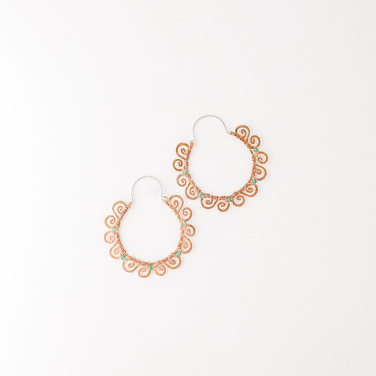 Emerald Hoop Earrings • Green Hoops • May Birthstone • Copper Hoop Earrings • Emerald Jewelry • BYSDMJEWELS