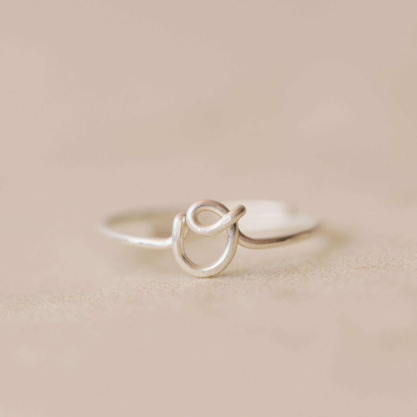 Lowercase Cursive Letter A Ring