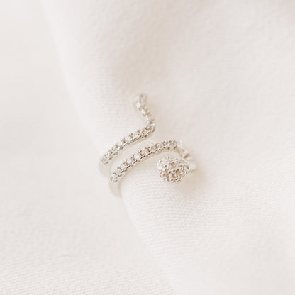 Snake Conch Ear Cuff Earring, Cz Serpent Ear Cuff, Silver, Gold, BYSDMJEWELS