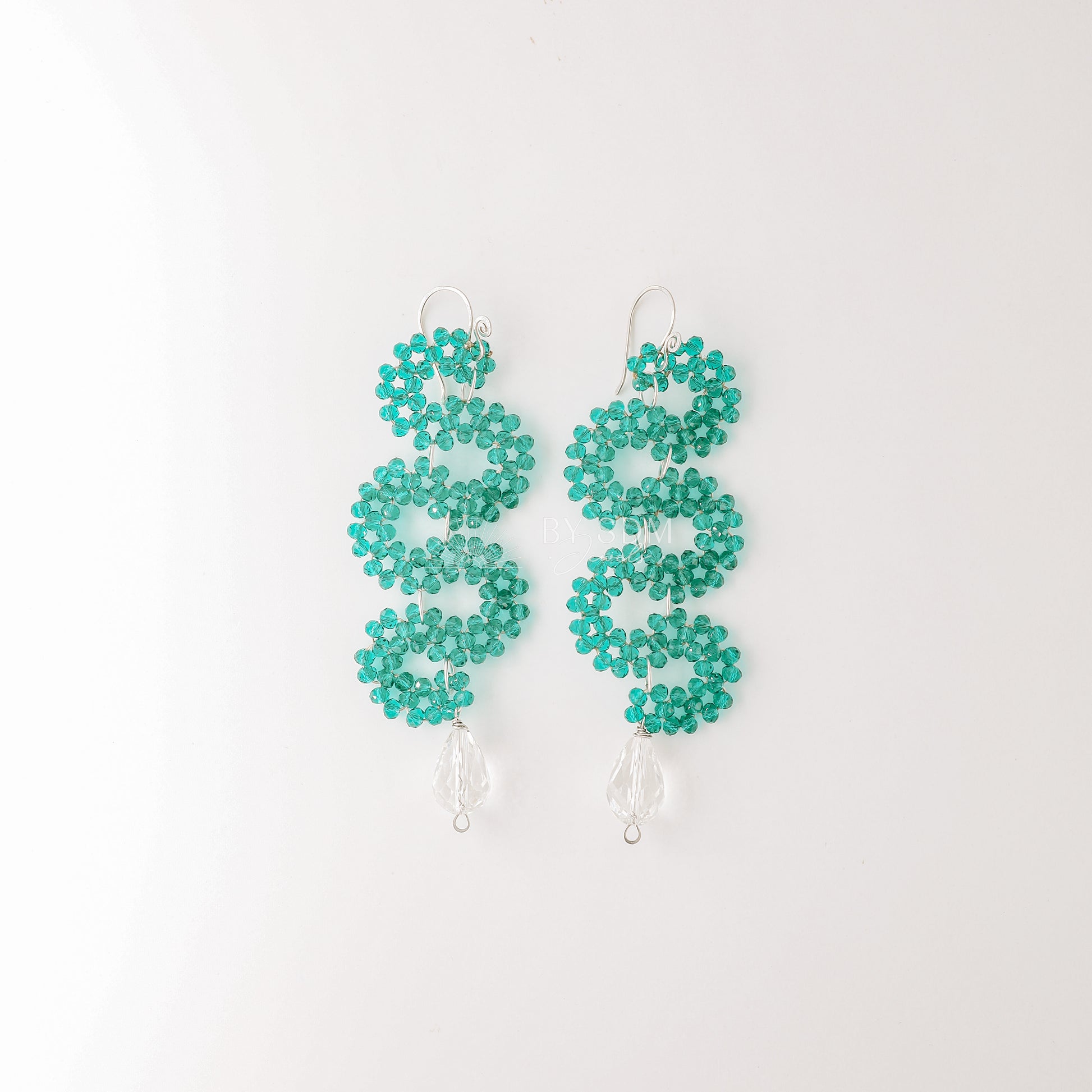 Emerald Earrings • Green Serpent Earrings • Bohemian Beaded Earrings • Statement Dangle Earrings • Emerald Jewelry • BYSDMJEWELS
